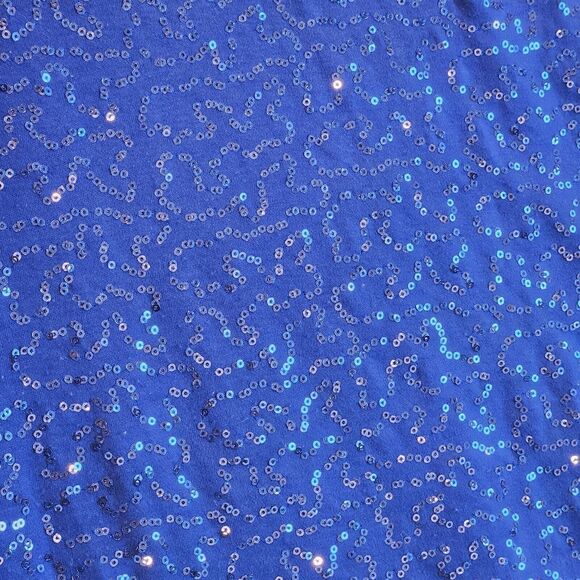 Quacker Factory Womens 1X Top Blue Sequins 3/4 Sleeve - Picture 3 of 7